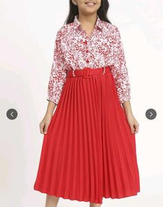 Red Floral Dress - 30 inches chest size