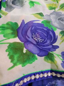 Floral Saree with Embellished Border