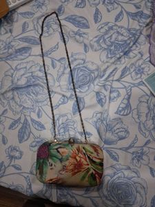 Artistic Floral Print Clutch( sling as well)