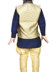 Kurta Pyjama &amp; Waistcoat Set For Boy 3- 4 Year