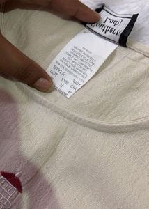 Beige Embroidered Lighthouse Sleeveless Top