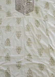 Elegant Beige Kurta Set with Tassels