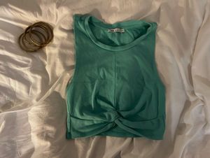 Y2k Zara Green Twist Top