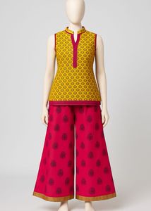 BIBA HALDI KURTI PLAZZO SET