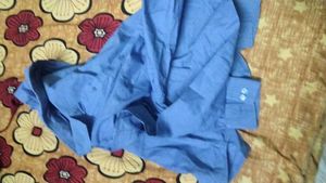 Blue Long-Sleeve Button-Up Shirt