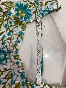 Floral Print kurti with lec pattern
