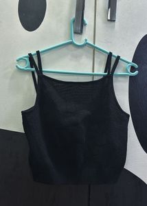 Black Mesh Floral Cami Top