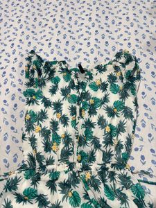 White Floral Print Mini Dress