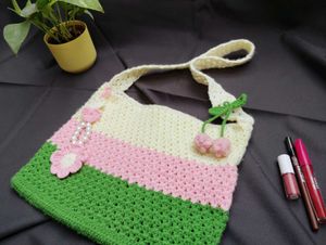 hand made crochet bag you can follow me on Instagr