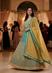 Stunning Teal & Gold Gown💛