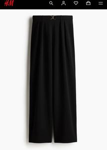 H&amp;M Chic Wide-Leg Black Trousers