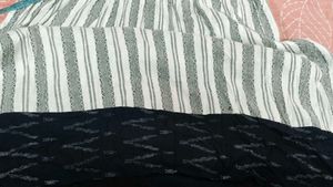 HH Kurties XL B&amp;W Embroidered Striped Tunic