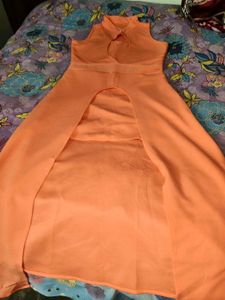 Chic Orange Sleeveless Maxi Dress