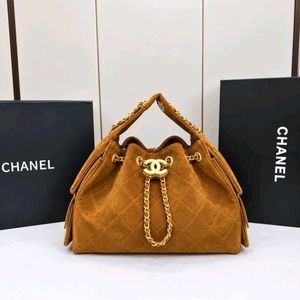 CHANEL 25 SMALL HANDBAG SUEDE CALFSKIN &amp; GOLD META