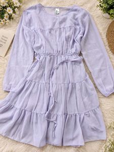 Lavender Tiered Mini Dress