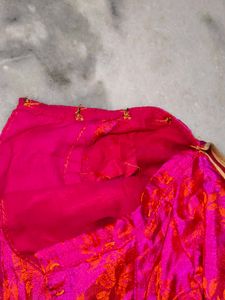 Vibrant Pink Brocade Blouse customised in botique