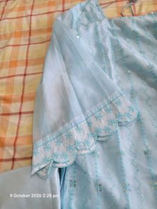 Light Blue Sequined Kurta Set