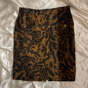 1992 Gianni Versace Leopard Print Skirt