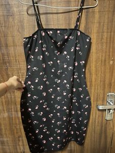 Black Floral Mini Dress