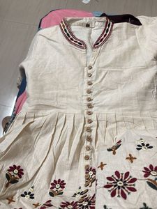 Elegant Embroidered khaki short Kurta