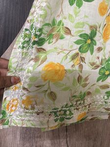 Floral Print Kurta with Embroidery