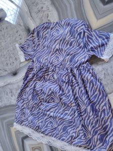 Shein Zebra Print Top with Lace Trim