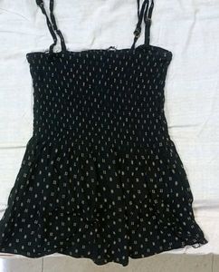 Black &amp; White Patterned Tube Top