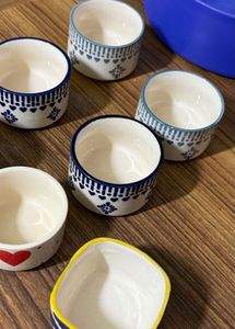 Set of 9 Decorative Ceramic Bowls