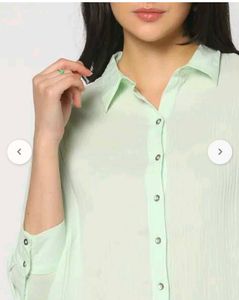 Light Mint Green Button-Down Shirt💚