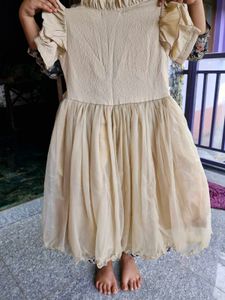 Cute Baby Girl's Beige Dress