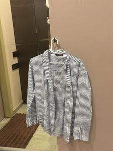 Blue Striped Oversized Shirt