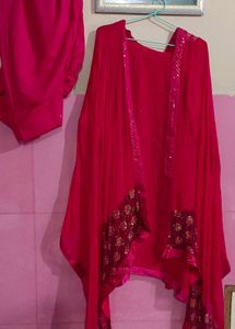 Stunning Pink Kurta Set with Embellishments