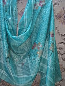Beautiful Teal Floral Dupatta   of 1