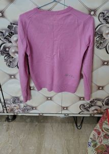 Pink V-Neck Knit Sweater