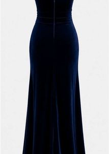 Velvet Evening Gown with High Slit