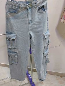 black and blue denim jeans pair ilof two in very g