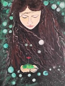 Whimsical Artwork: Gentle Hands, Blooming Life