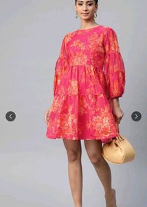 Chic Floral Print Tiered Mini Dress