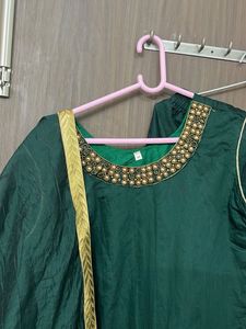 Elegant Green &amp; Gold Sharara Suit