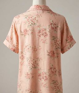 Soft Floral Print Pajama Top