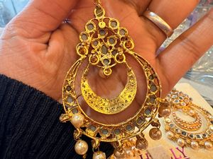 Statement Mirror &amp; Pearl Earrings