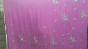 Embroidered Purple Saree