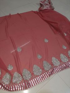peach saree