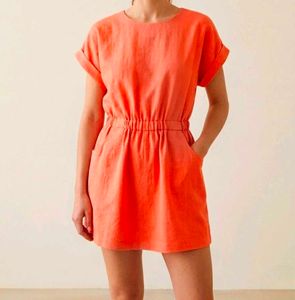 sunset Orange mini dress (with pockets) 🍊✨