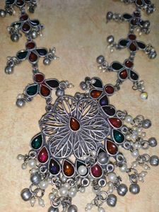 Antique Oxidised Silver Necklace Set