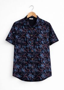 Men's Short Sleeve Floral Print Shirt slim fit