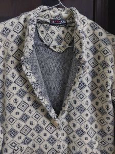 Patterned Button-Down Coat
