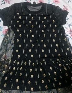 💖💯Korean Black Mini Dress with Stretchable Cotto