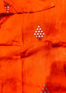 Bright Orange Mirror Work Kurta Set