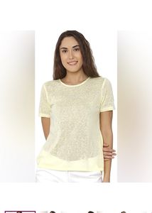 Vero ModaWomens Round Neck Cutout Back SelfPrinted